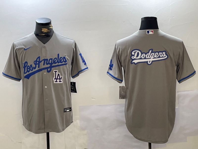 Men Los Angeles Dodgers Blank Grey Game 2024 Nike MLB Jersey style 10165